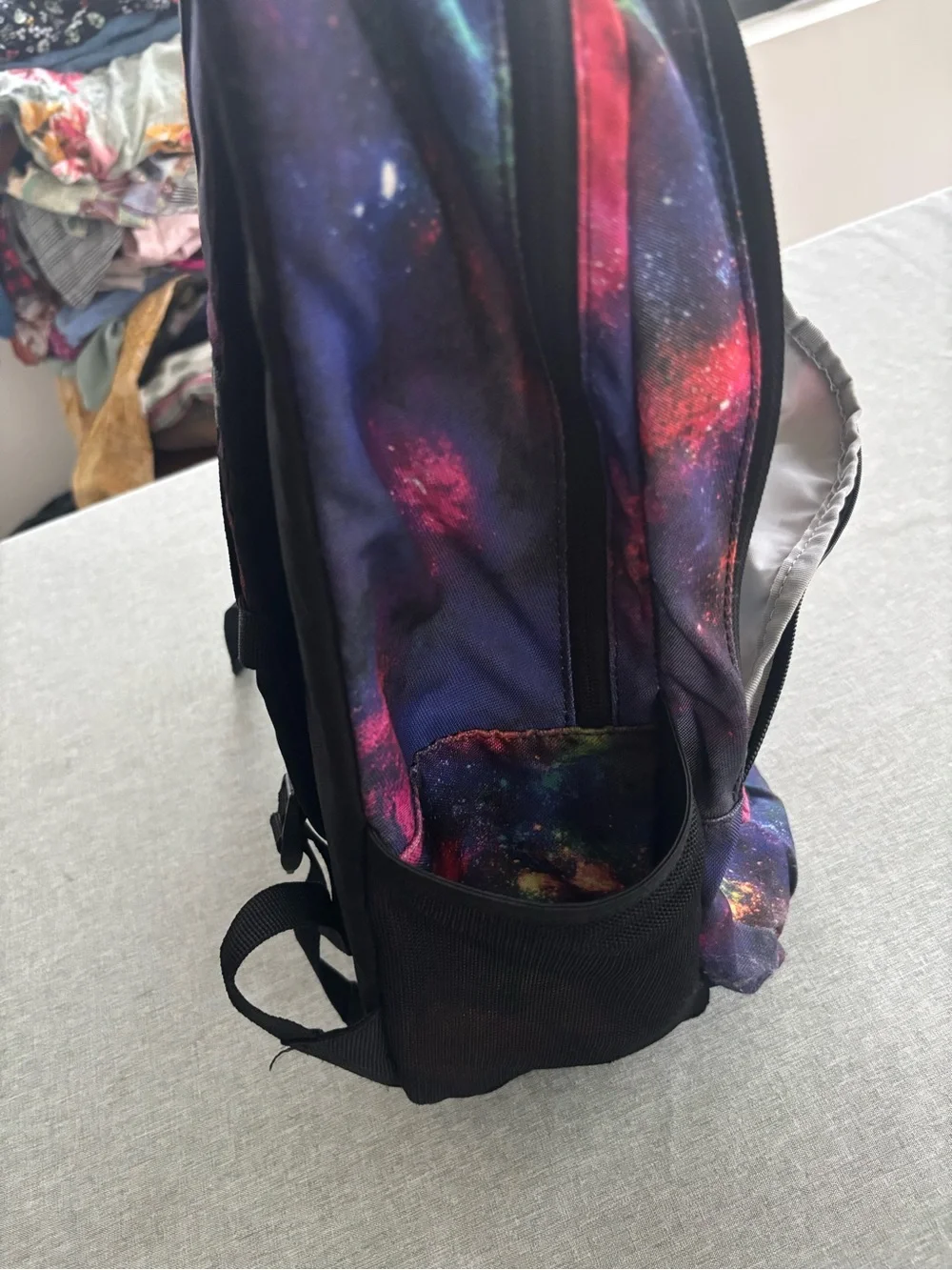 Lands' End Galaxy-Print Backpack in Purple with Multicolor Accents